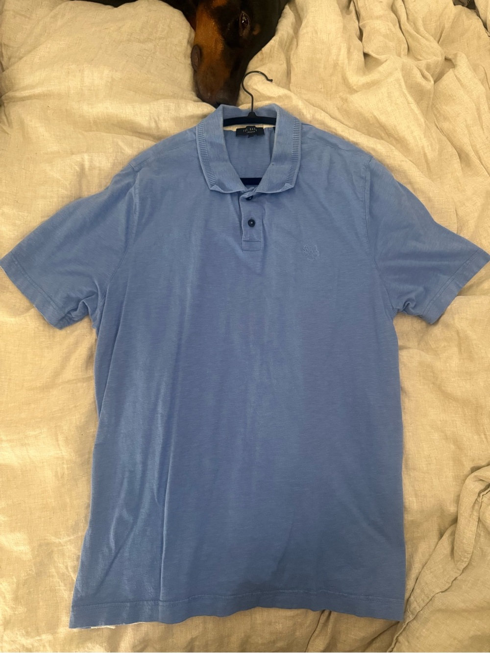 Ted Baker Men's Light Blue Polo Shirt - Classic Short Sleeve 5/L